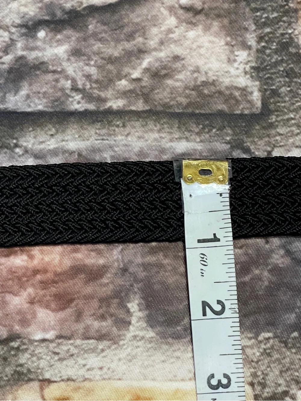 Leather Elastic Braided Woven Stretch Belt Two Tone Buckle Black Size XL 42-44